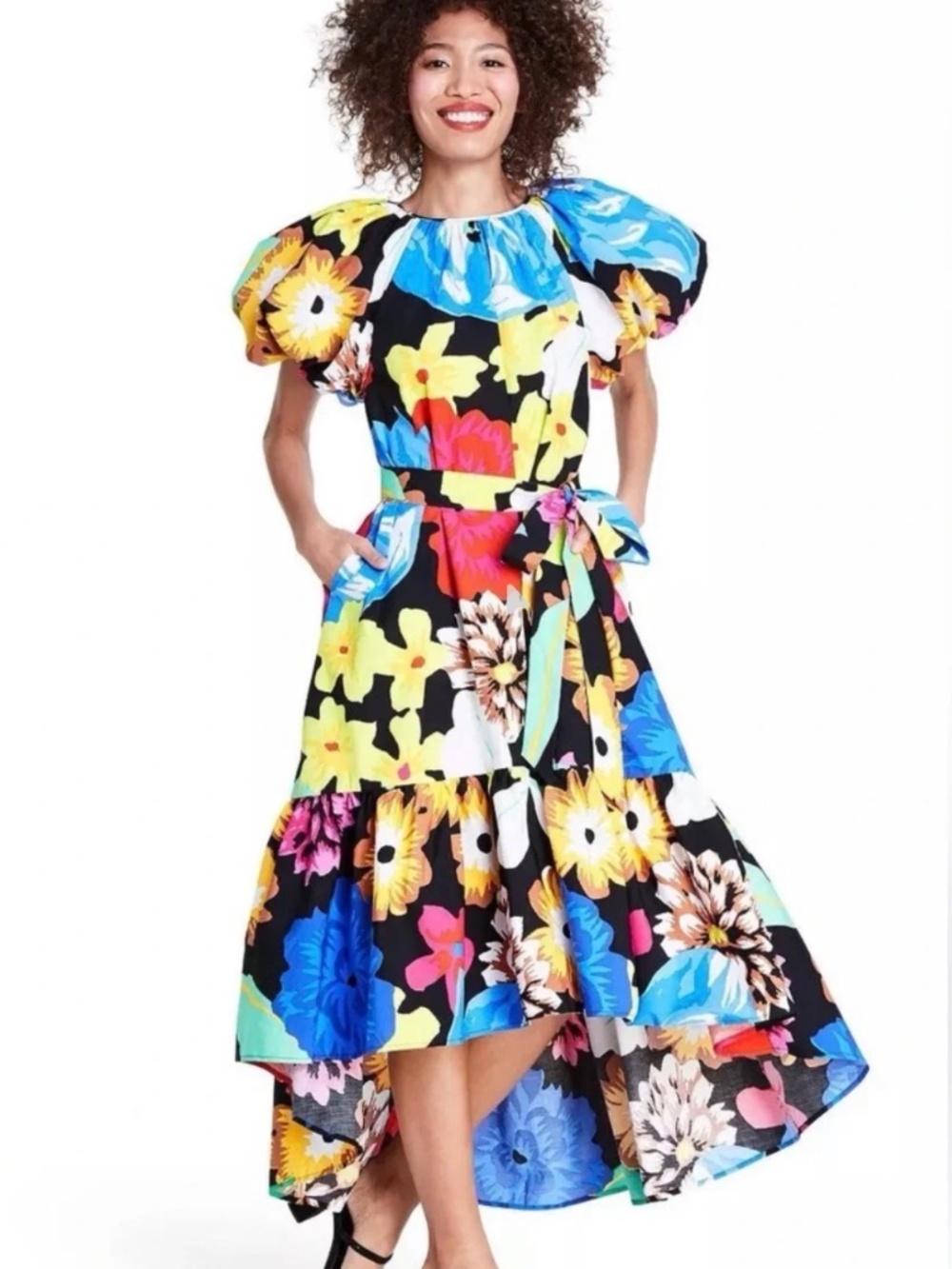 Christopher John Rogers X Target Multicolor Floral High Low Dress Size Small